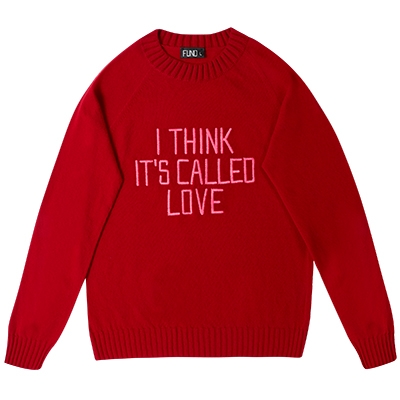 The Vendeur Sustainable Christmas Gift Guide Magpie FUND jumper 'I Think It's Called Love.'