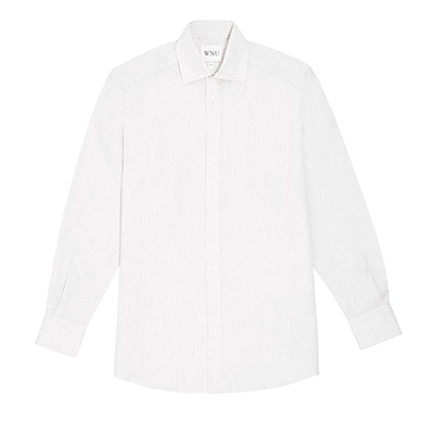 February Newsletter With Nothing Underneath Linen Shirt